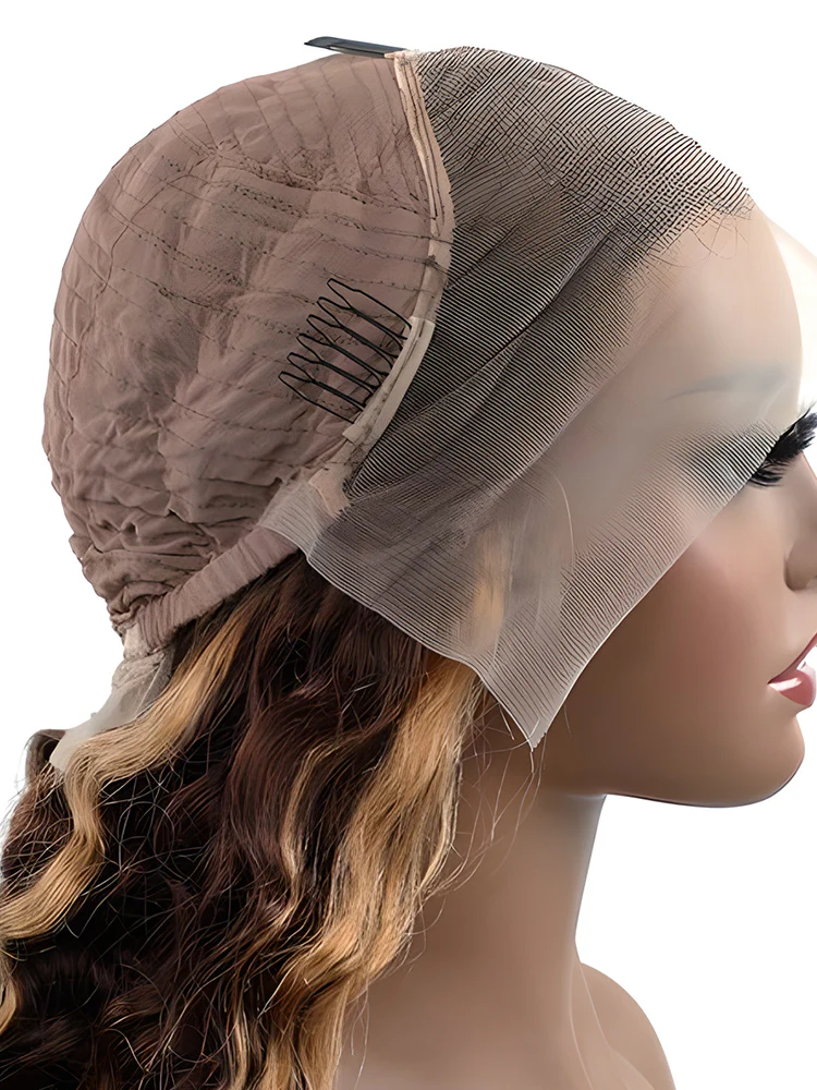 CurlyMe Highlights Ombre Loose Deep Wave Lace Wig Human Hair - Image 6
