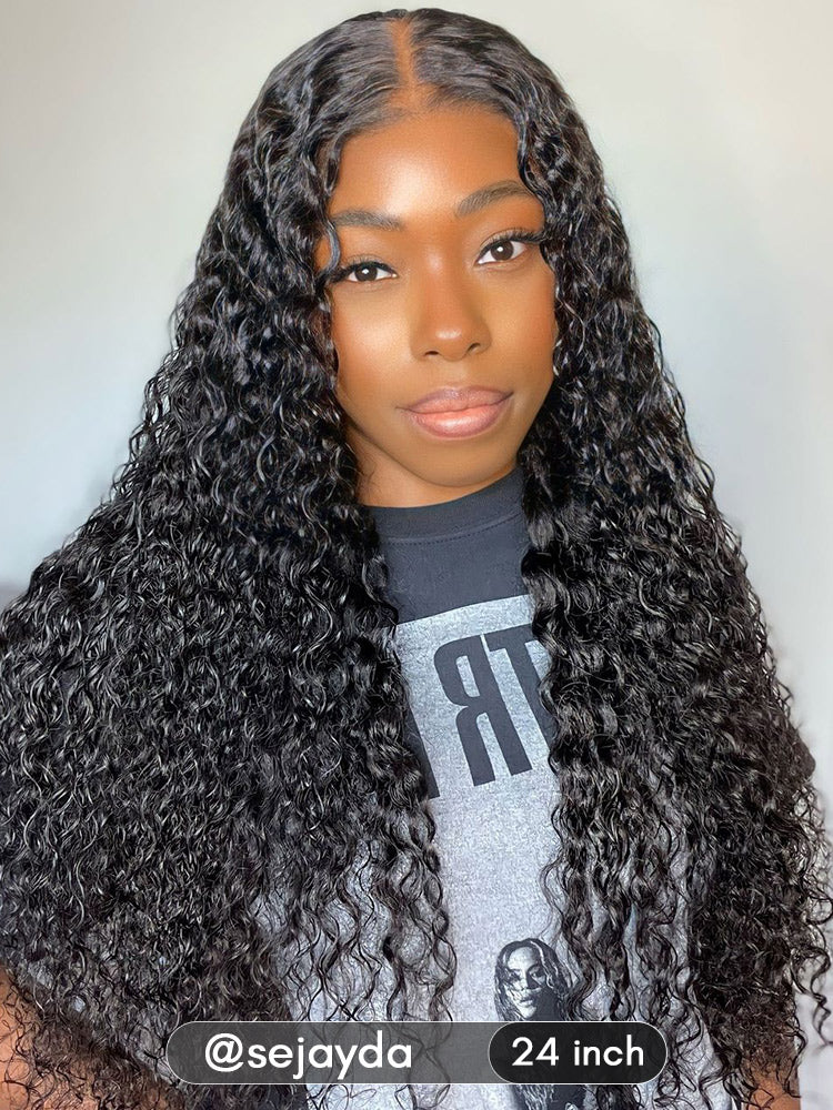 CurlyMe Pre-Cut HD Lace Glueless Water Wave Wig Wear Go Pre Cut Lace Closure Wig - Image 3