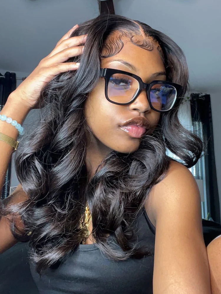 CurlyMe Pre-bleached Body Wave Hair 13x4 Swiss HD Lace/Transparent Lace Front Wigs Pre Plucked - Image 10