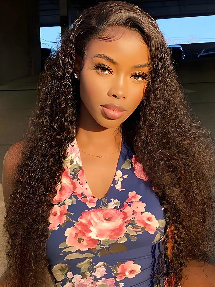 CurlyMe Hot Curly Pre-bleached Deep Wave 13x4 HD Lace/Transparent Lace Frontal Wigs - Image 10