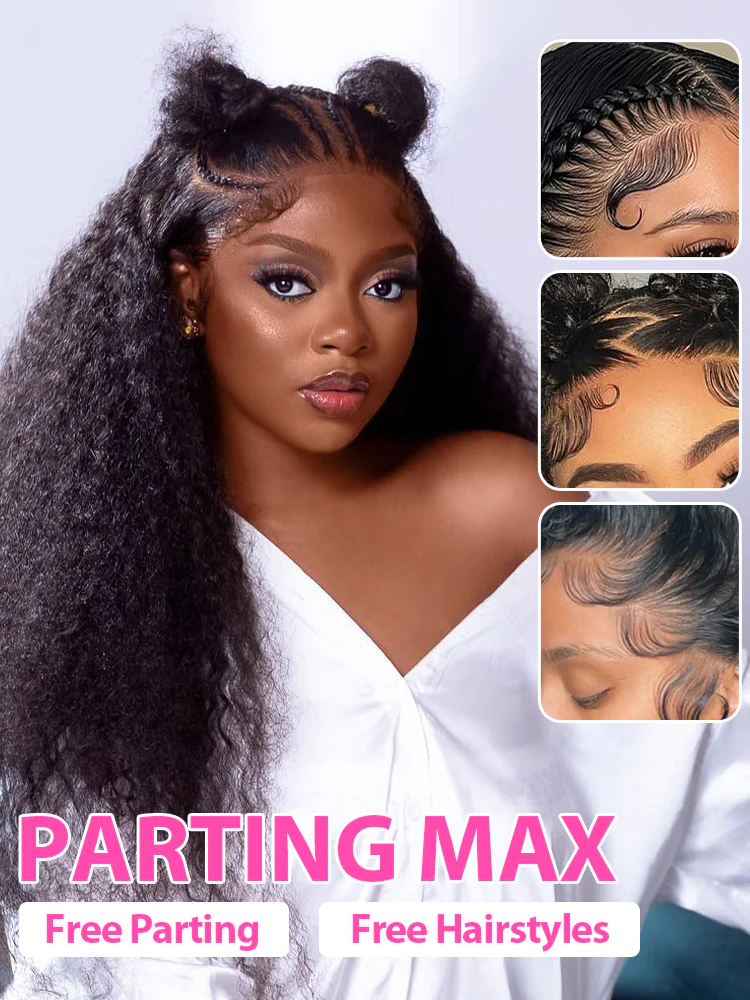 CurlyMe Hot Curly Pre-bleached Deep Wave 13x4 HD Lace/Transparent Lace Frontal Wigs - Image 5