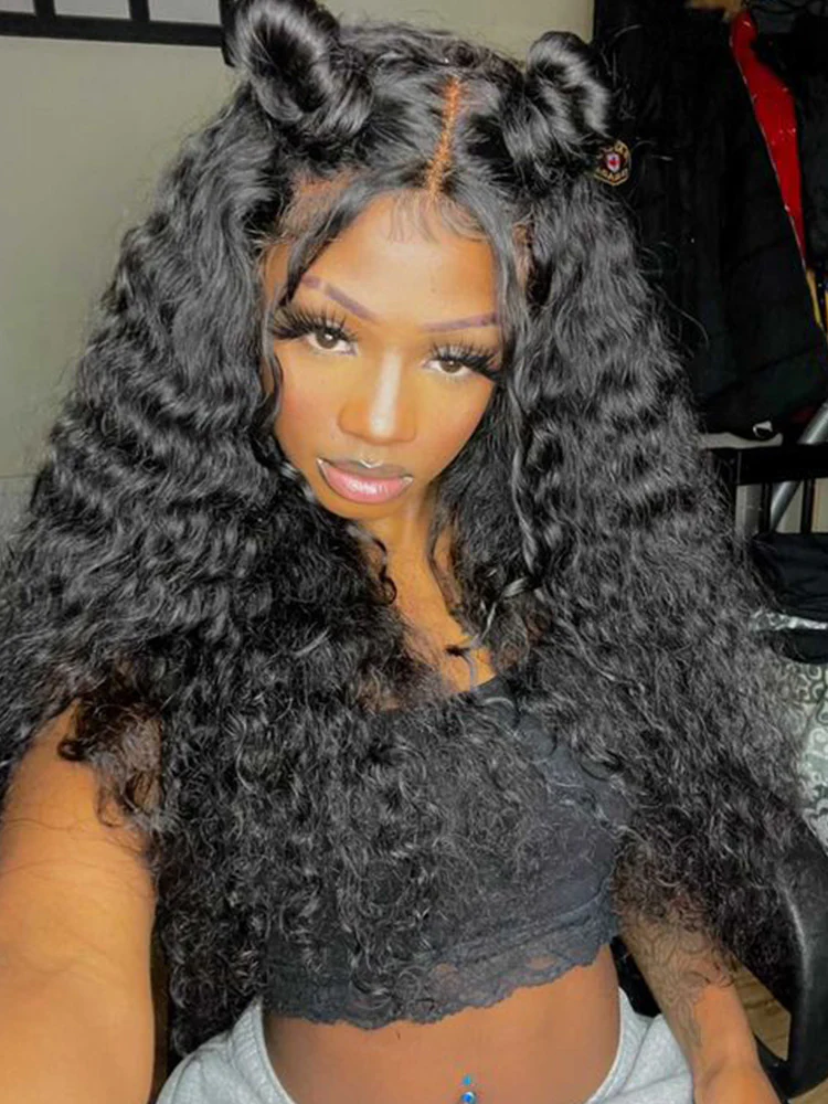 CurlyMe Popular Natural Wave Pre-bleached 13x4 Swiss HD Lace/Transparent Lace Front Wigs Human Hair - Image 5