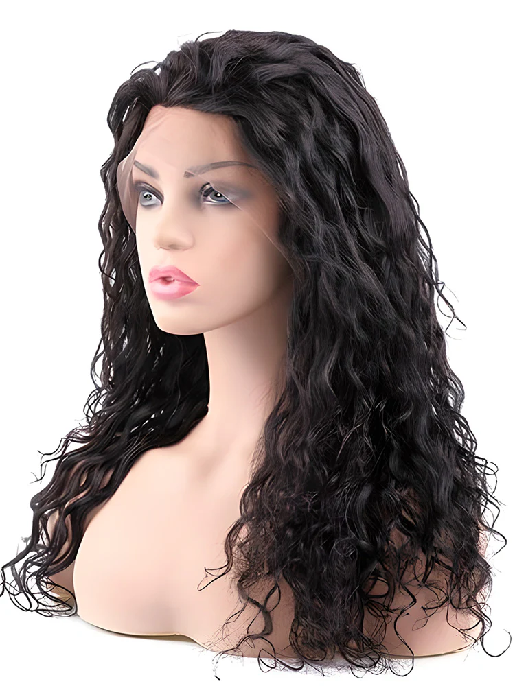 CurlyMe Popular Natural Wave Pre-bleached 13x4 Swiss HD Lace/Transparent Lace Front Wigs Human Hair - Image 7