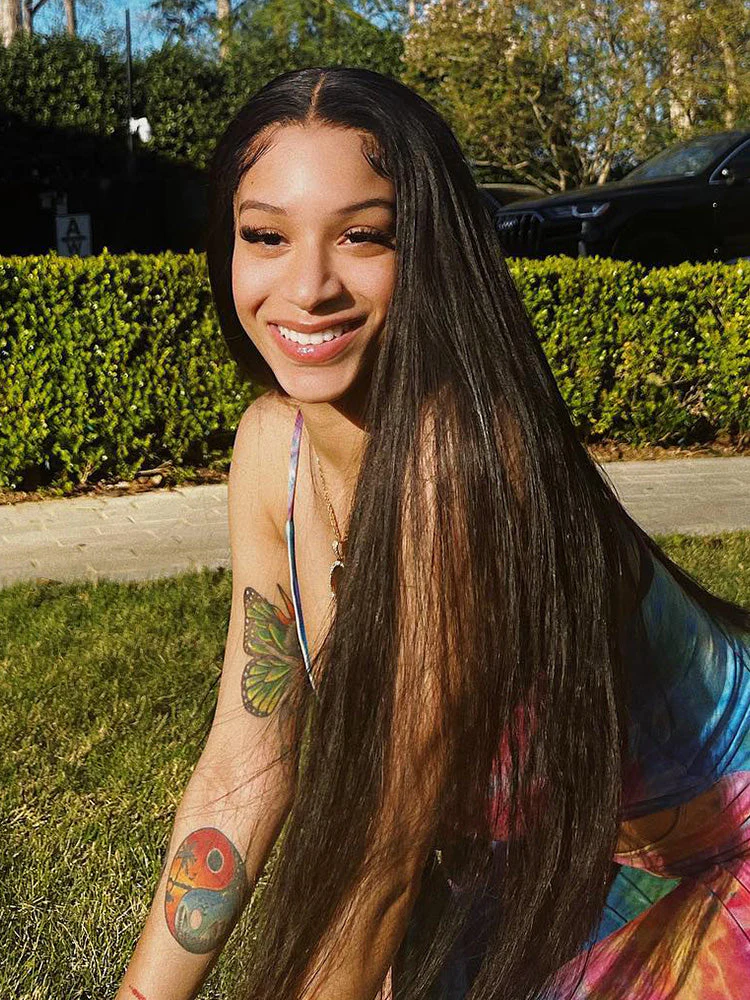 CurlyMe Pre-bleached 13x4 Swiss HD Lace/Transparent Lace Wigs Straight Long Hair Lace Front Wigs - Image 11