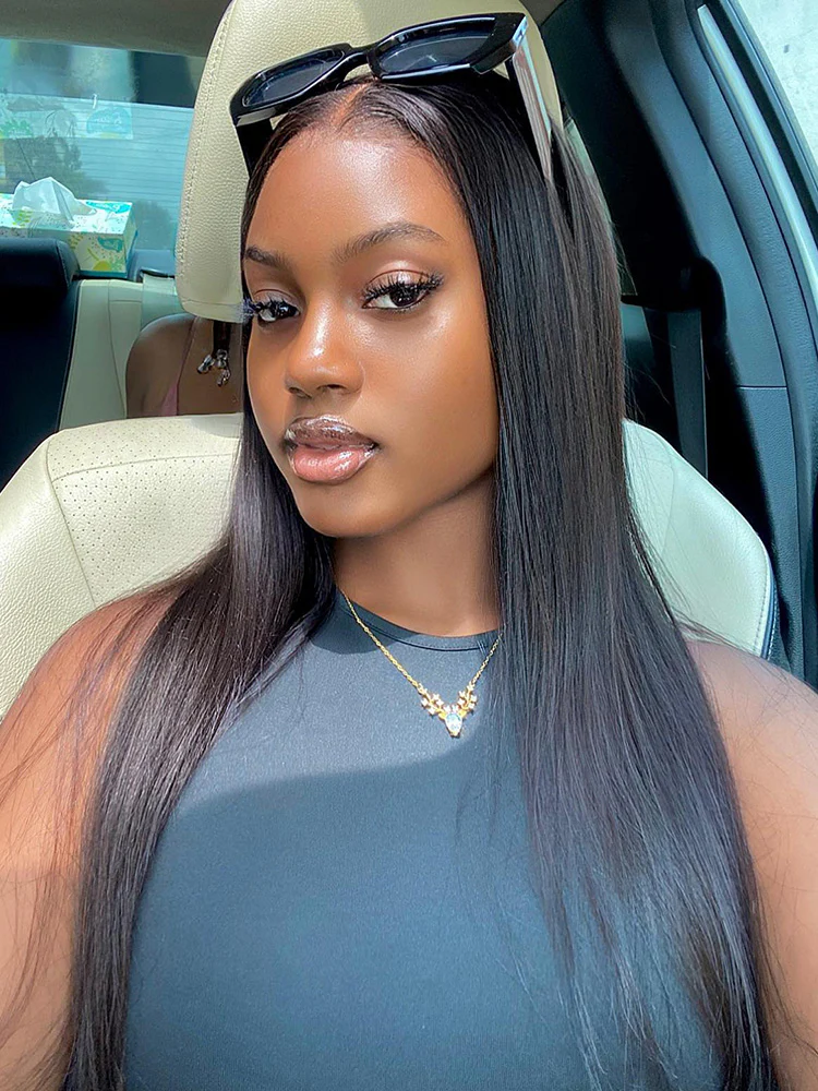 CurlyMe Pre-bleached 13x4 Swiss HD Lace/Transparent Lace Wigs Straight Long Hair Lace Front Wigs - Image 8