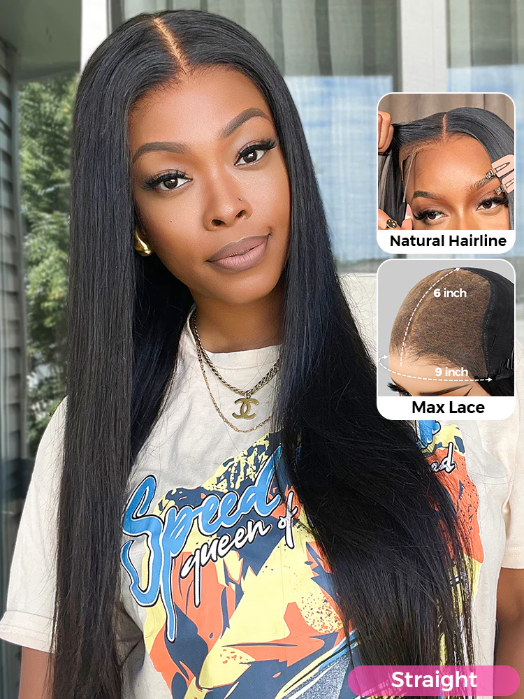 CurlyMe Pre Everything 9x6 HD Lace Front Wig Glueless Wear Go Pre Plucked Natural Black Hair - Image 2