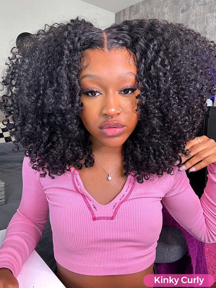 CurlyMe Pre Everything 9x6 HD Lace Front Wig Glueless Wear Go Pre Plucked Natural Black Hair - Image 6