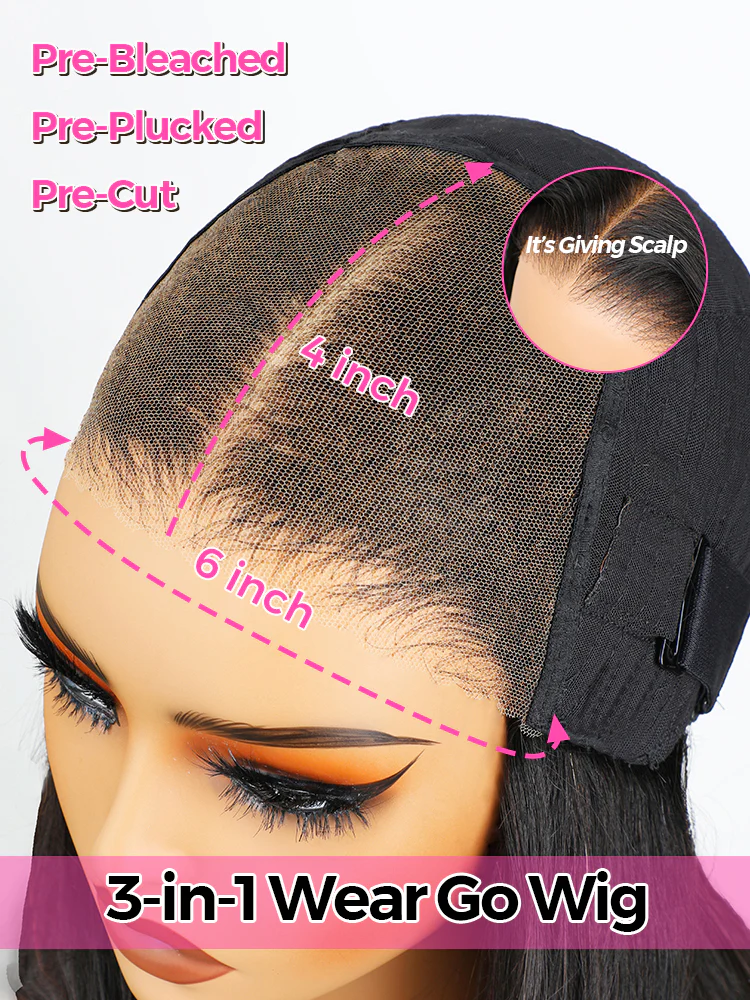 CurlyMe Wear Go Glueless Tiny Knots Pre Bleached Human Hair Wig Very Convenient Beginner Friendly - Image 10