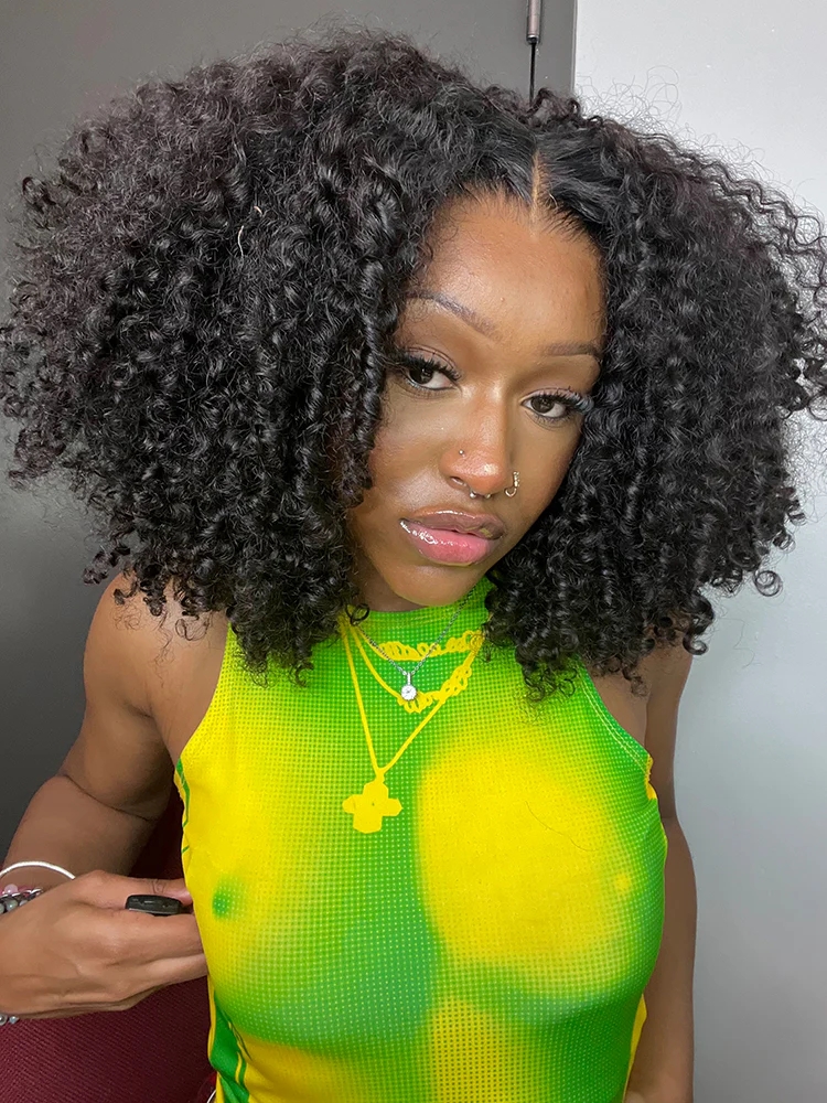 CurlyMe Wear Go Glueless Tiny Knots Pre Bleached Human Hair Wig Very Convenient Beginner Friendly - Image 4