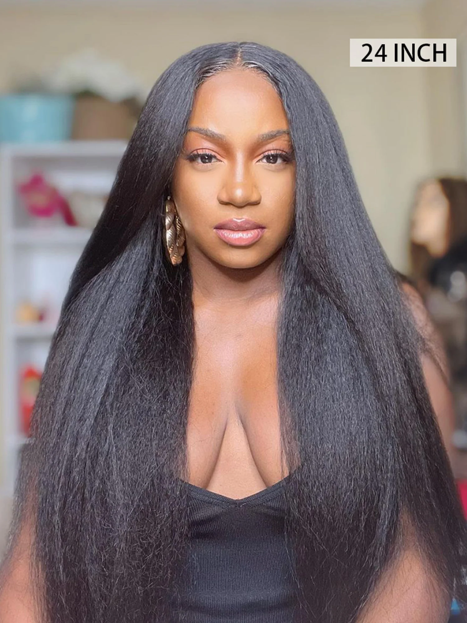 CurlyMe Pre Bleached Human Hair 13x4/13x6 Swiss Lace Front Wig Pre Plucked - Image 12