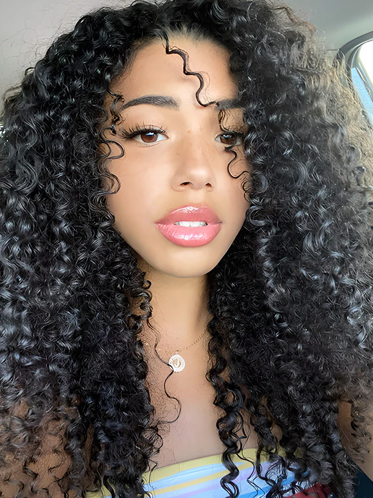 CurlyMe Virgin Human Hair Kinky Curly 5x5 Lace Closure Swiss Lace Wigs Pre Plucked - Image 5
