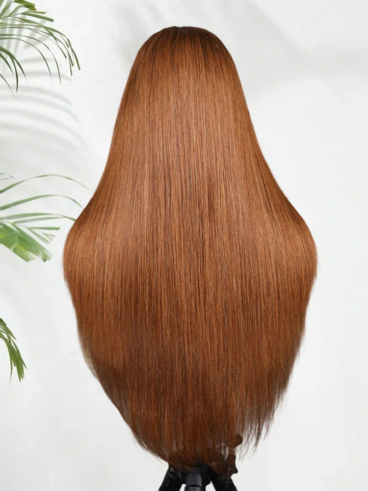 CurlyMe Chestnut Brown Layered Cut Straight Human Hair 7x5 Pre-Cut Lace Wear Go Wig 100% Human Hair - Image 7
