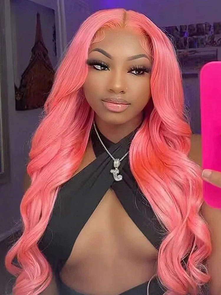 CurlyMe Light Ash Pink Pre Cut Glueless Lace Straight Wear Go Wig - Image 2