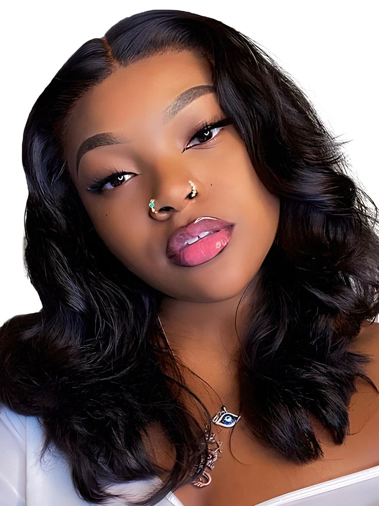 CurlyMe Loose Deep Wave Hair 5x5 Swiss Lace Closure Wigs Pre Plucked Natural Color - Image 4