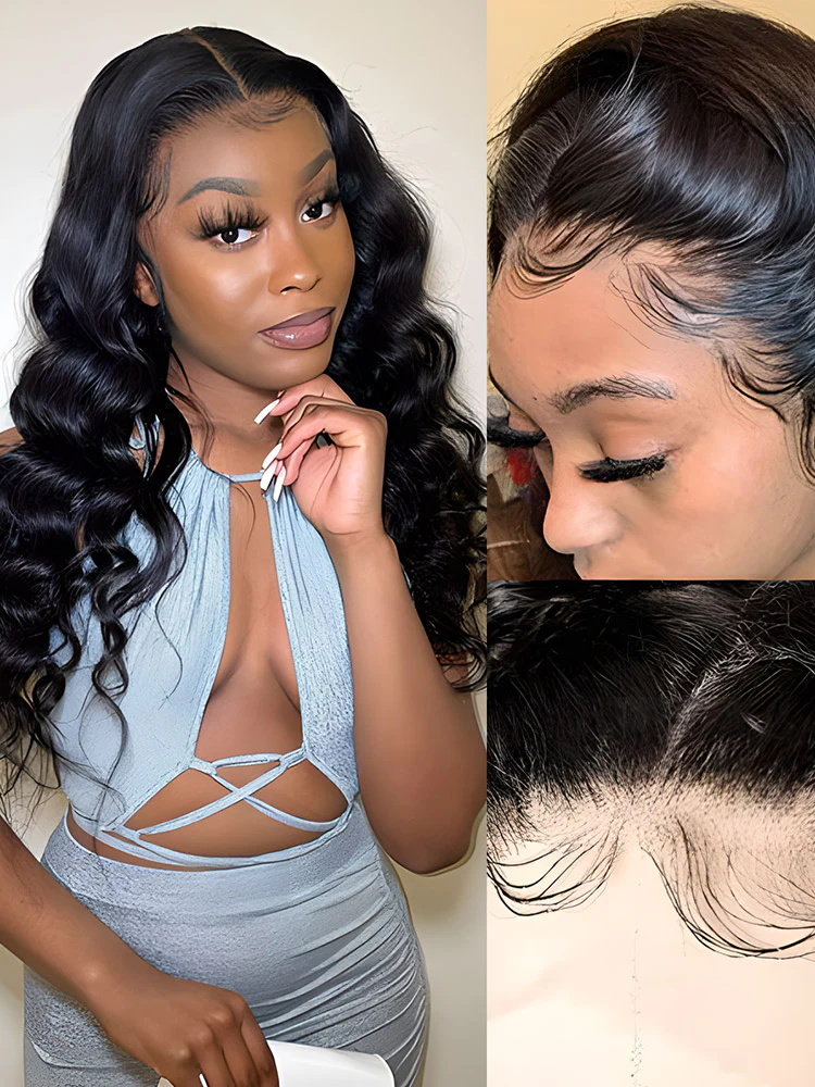 CurlyMe Loose Wave Hair 13x4 Swiss Lace Front Wigs Pre Plucked With Baby Hair - Image 2