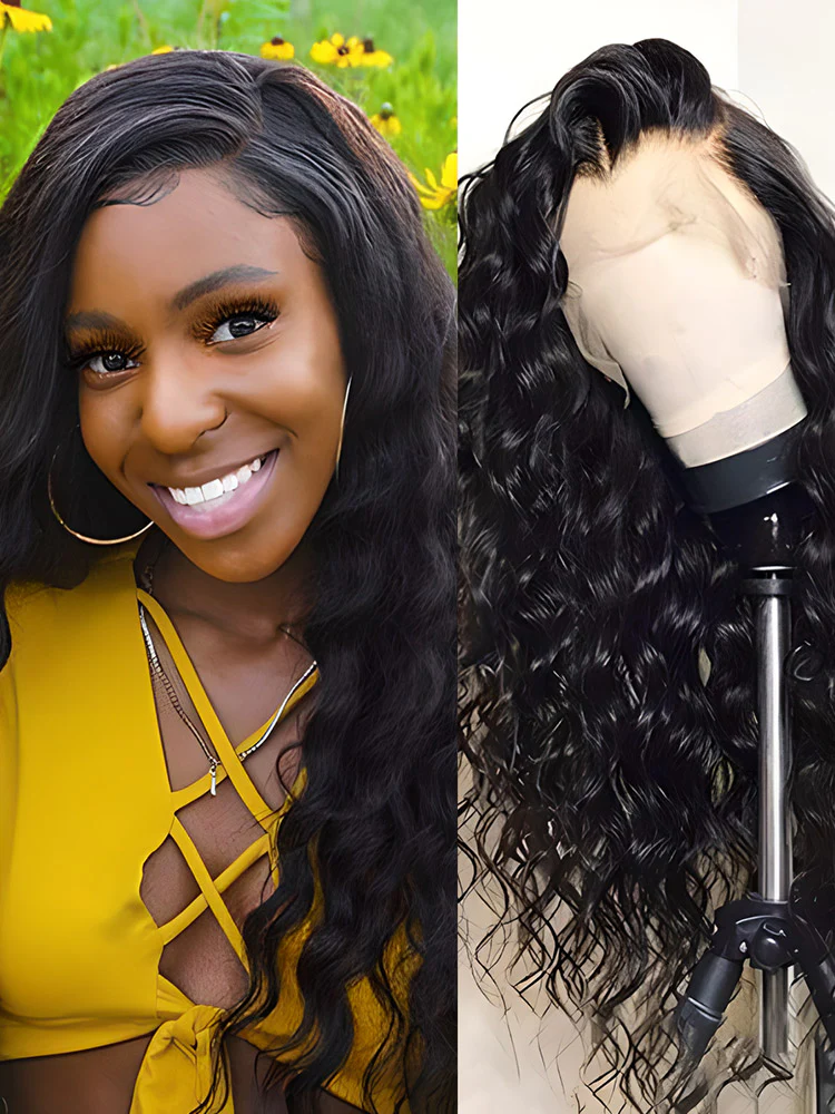 CurlyMe Loose Wave Hair 13x4 Swiss Lace Front Wigs Pre Plucked With Baby Hair - Image 3
