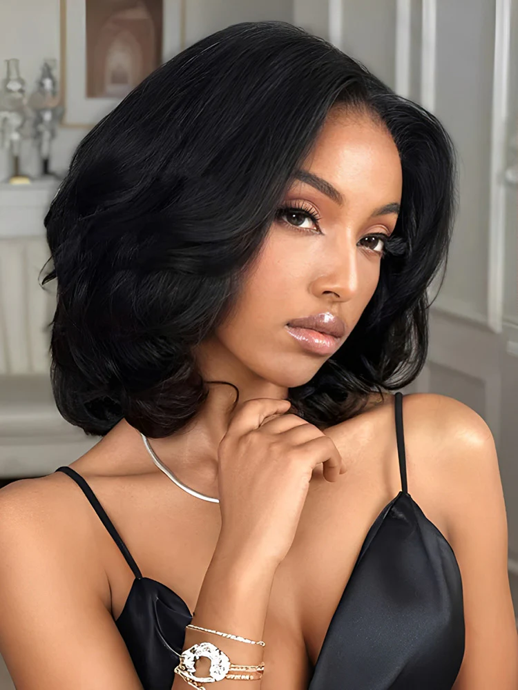 CurlyMe M-Cap 9x6 Blow Out Wear Go Glueless Wig 250% Density Layered Cut HD Lace Wig - Image 2