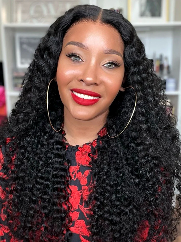 CurlyMe Pre-cut 9x6 Lace M-cap Wear Go Glueless Mini Knots Water Wave Hair HD Lace Front Wig Pre-plucked - Image 4