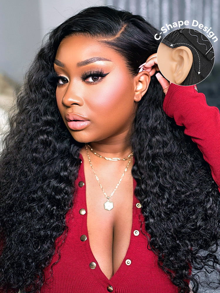 CurlyMe Pre-cut 9x6 Lace M-cap Wear Go Glueless Mini Knots Water Wave Hair HD Lace Front Wig Pre-plucked - Image 9