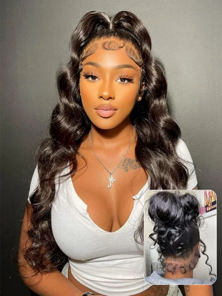 CurlyMe 360 Fit Pre-Cut Lace Wear Go Pre-Bleached Body Wave Human Hair Pre-Plucked Wig - Image 5