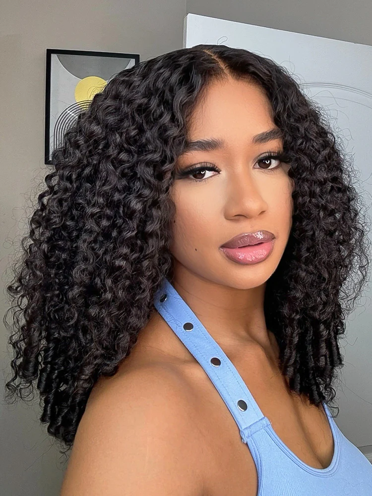 CurlyMe 360 Fit Wig Pre-Bleached Burmese Curly Human Hair Pre-Cut 360 Lace Wear Go Glueless Wig Pre-Plucked - Image 2