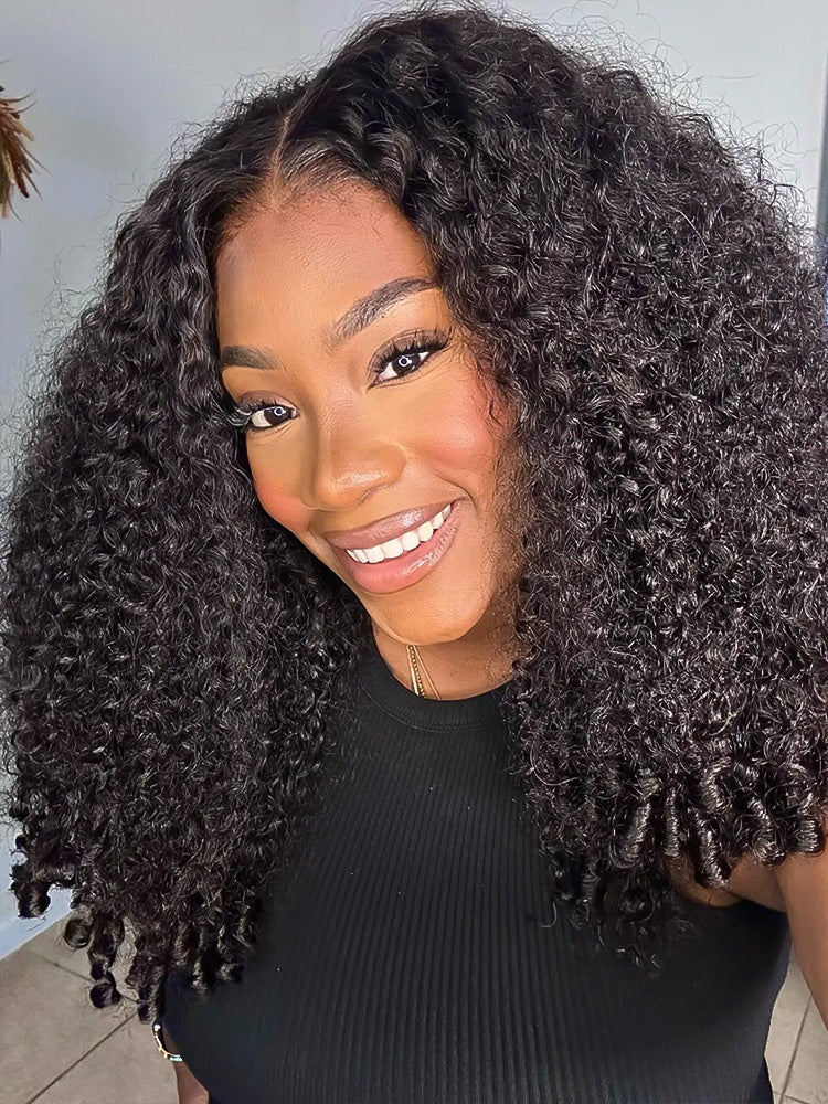 CurlyMe 360 Fit Wig Pre-Bleached Burmese Curly Human Hair Pre-Cut 360 Lace Wear Go Glueless Wig Pre-Plucked - Image 3