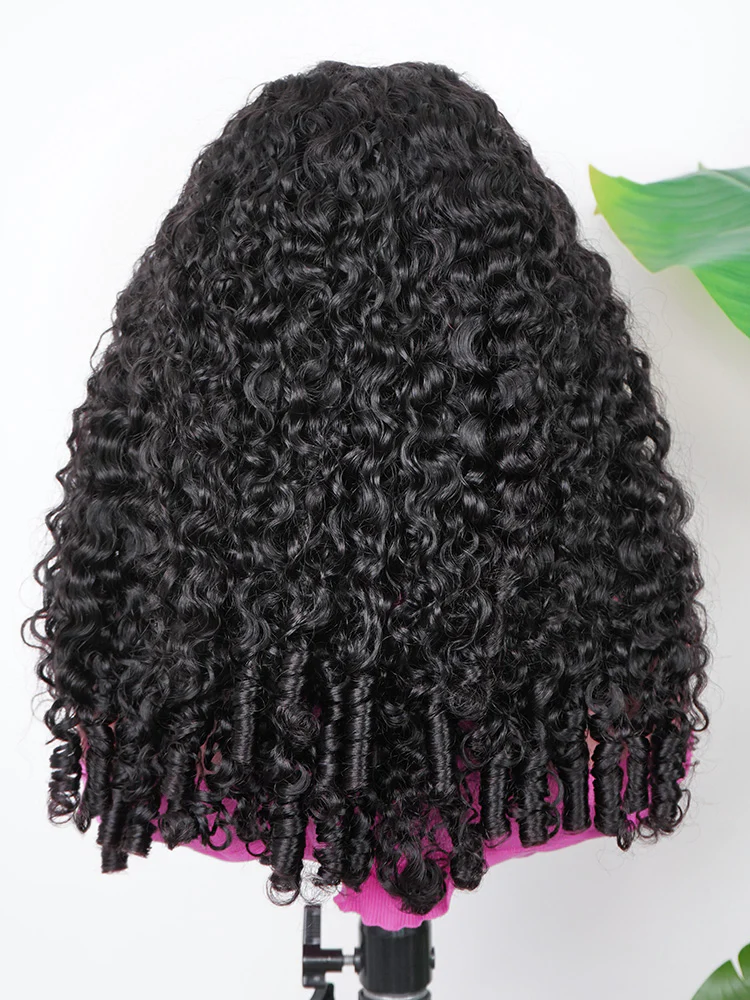 CurlyMe 360 Fit Wig Pre-Bleached Burmese Curly Human Hair Pre-Cut 360 Lace Wear Go Glueless Wig Pre-Plucked - Image 9