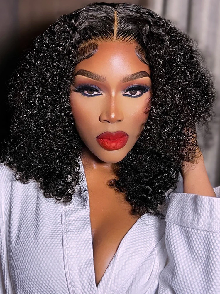 CurlyMe Pre-bleached Wear Go Afro Kinky Curly 7x5 Pre-cut HD Lace Glueless Wig Pre-plucked - Image 3