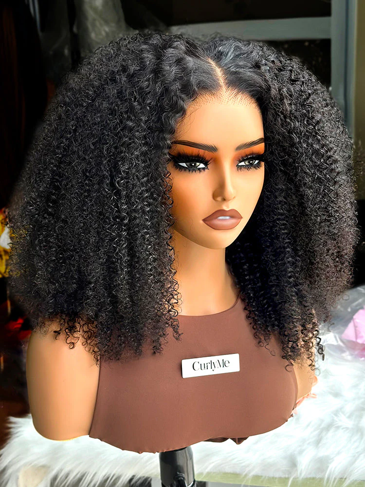 CurlyMe Pre-bleached Wear Go Afro Kinky Curly 7x5 Pre-cut HD Lace Glueless Wig Pre-plucked - Image 6
