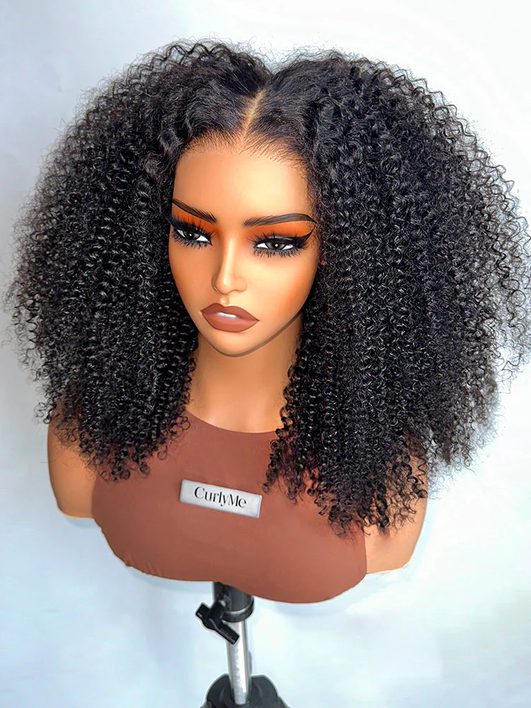 CurlyMe Pre-bleached Wear Go Afro Kinky Curly 7x5 Pre-cut HD Lace Glueless Wig Pre-plucked - Image 7