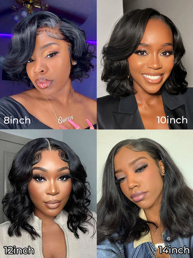 CurlyMe Pre-bleached Body Wave Hair Wear Go Bob Wig 7x5 Pre-cut HD Lace Pre-plucked - Image 6
