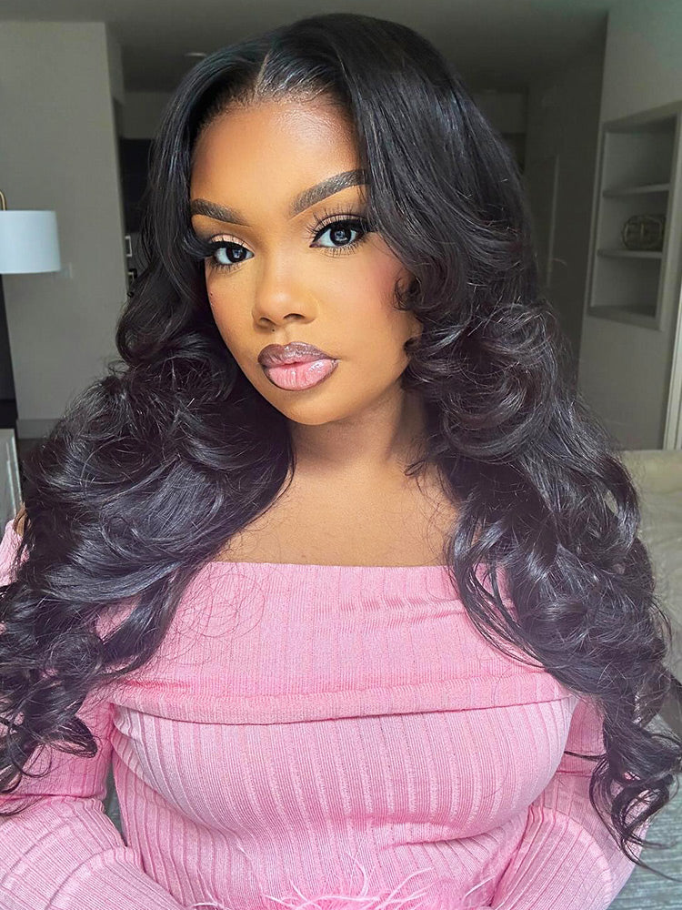 CurlyMe Pre-bleached Body Wave Hair Wear Go Glueless Wig 7x5 Pre-cut HD Lace Pre-plucked - Image 5