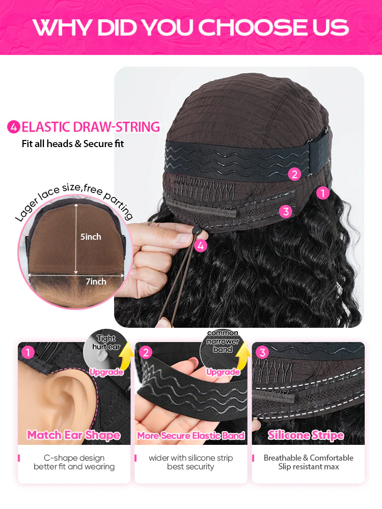 CurlyMe Pre-bleached Wear Go Glueless Wig 7x5 Pre-cut HD Lace Burmese Curly Human Hair - Image 15