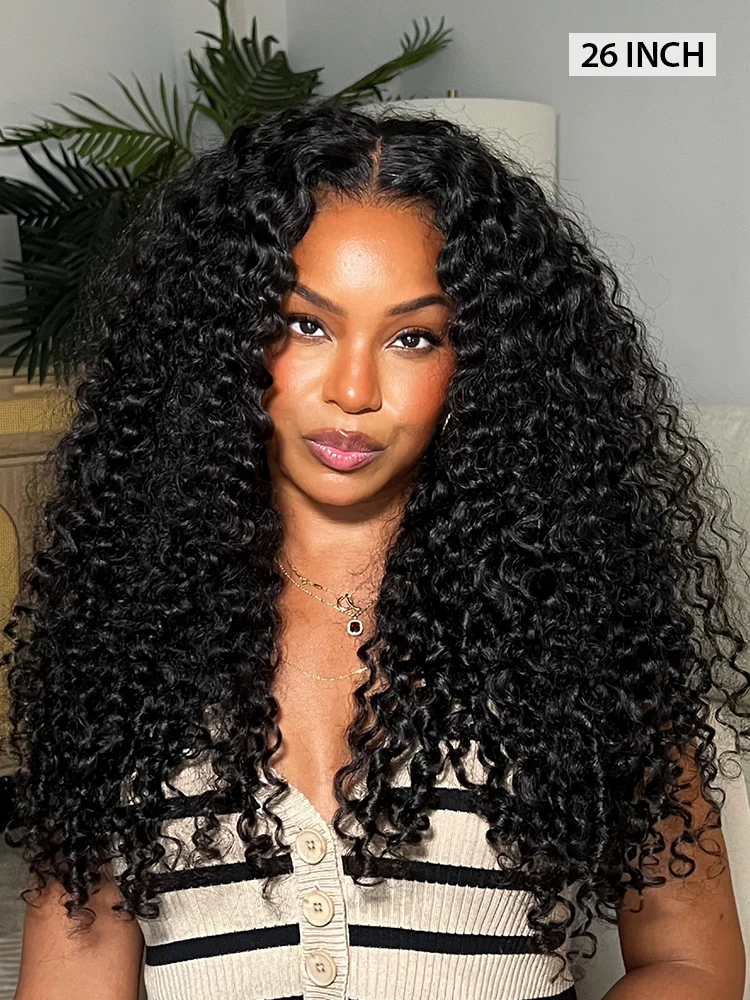 CurlyMe Pre-bleached Wear Go Glueless Wig 7x5 Pre-cut HD Lace Burmese Curly Human Hair - Image 3