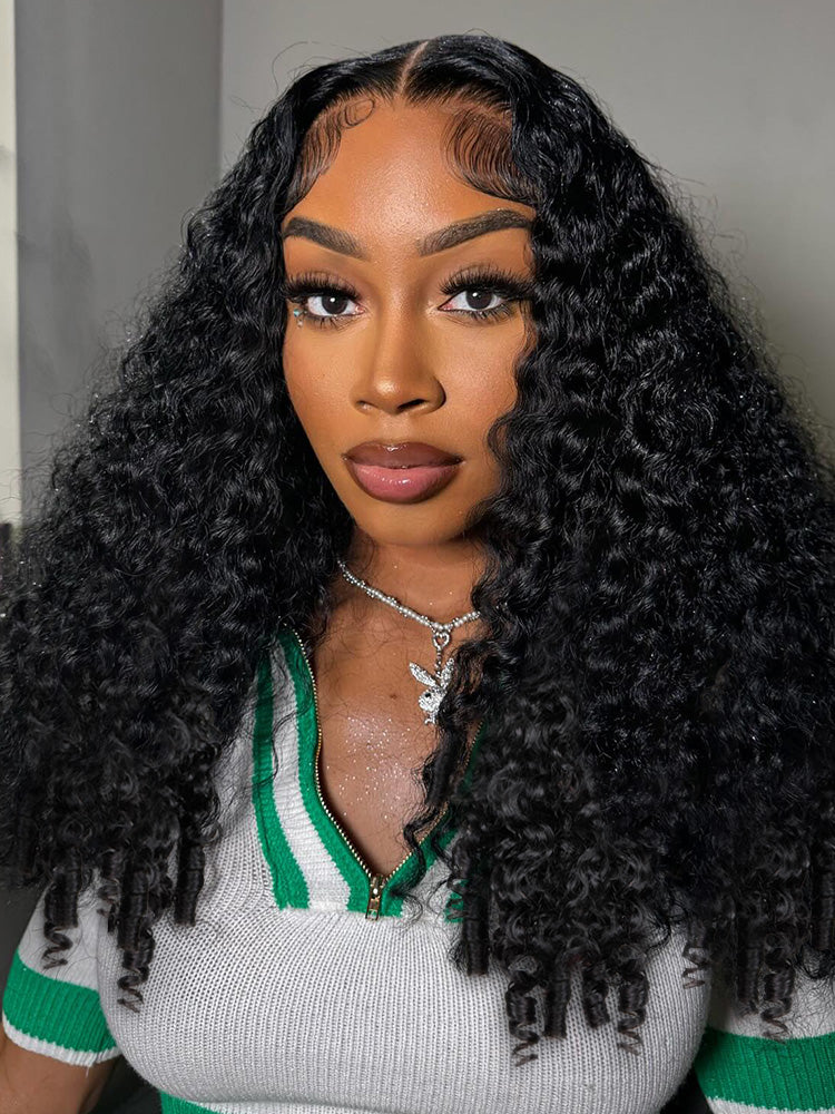 CurlyMe Pre-bleached Wear Go Glueless Wig 7x5 Pre-cut HD Lace Burmese Curly Human Hair - Image 7