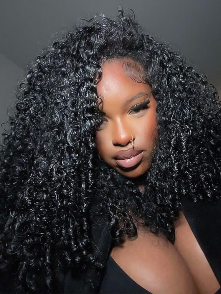 CurlyMe Pre-bleached Wear Go Glueless Wig 7x5 Pre-cut HD Lace Burmese Curly Human Hair - Image 8