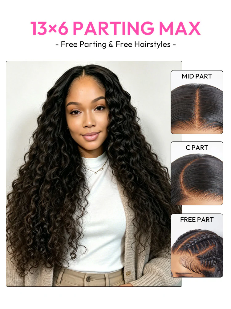 CurlyMe Wear Go Glueless Indian Curly Human Hair Wig Thick & Full Defined Curls 13x6 Pre-Bleached Knots Pre-Cut Full Lace Frontal Wig with Elastic Drawstring - Image 4