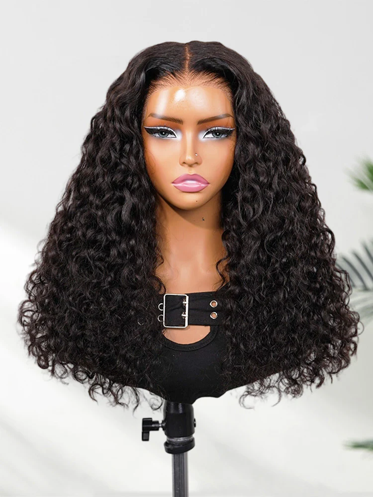 CurlyMe Wear Go Glueless Indian Curly Human Hair Wig Thick & Full Defined Curls 13x6 Pre-Bleached Knots Pre-Cut Full Lace Frontal Wig with Elastic Drawstring - Image 5