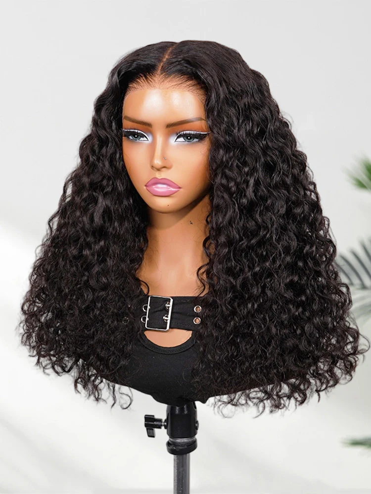 CurlyMe Wear Go Glueless Indian Curly Human Hair Wig Thick & Full Defined Curls 13x6 Pre-Bleached Knots Pre-Cut Full Lace Frontal Wig with Elastic Drawstring - Image 6
