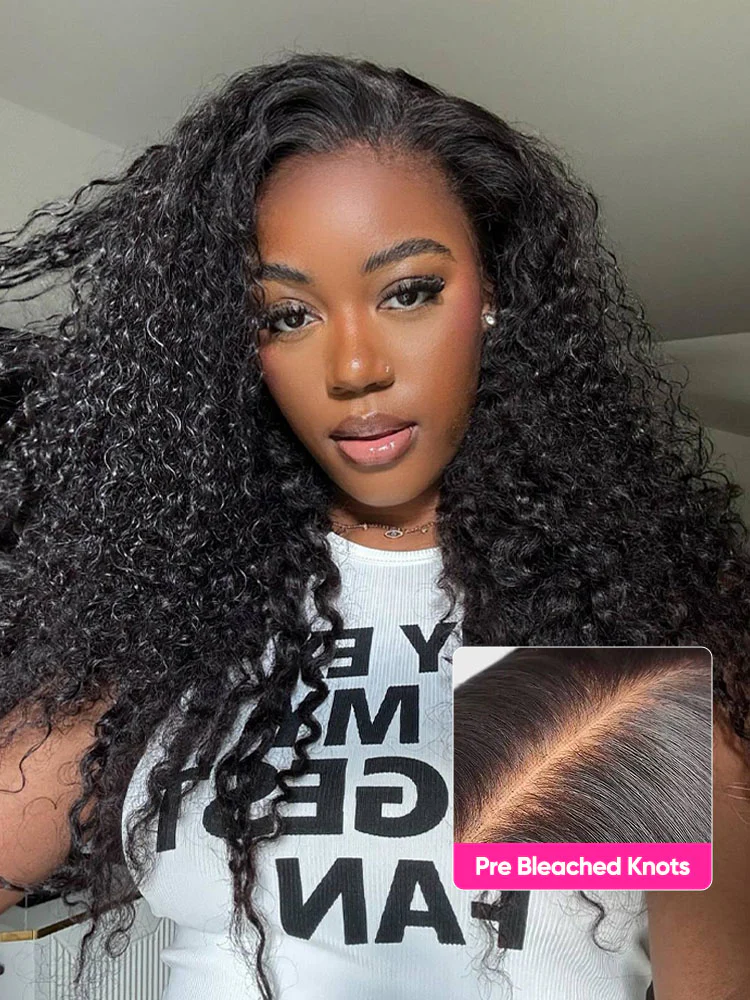 CurlyMe Pre-bleached Kinky Curly 7x5 Pre-cut HD Lace Wear Go Glueless Wig - Image 4
