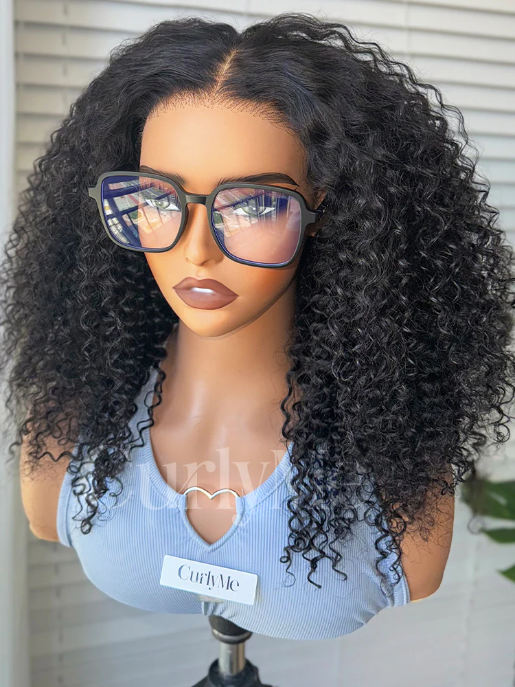CurlyMe Pre-bleached Kinky Curly 7x5 Pre-cut HD Lace Wear Go Glueless Wig - Image 5