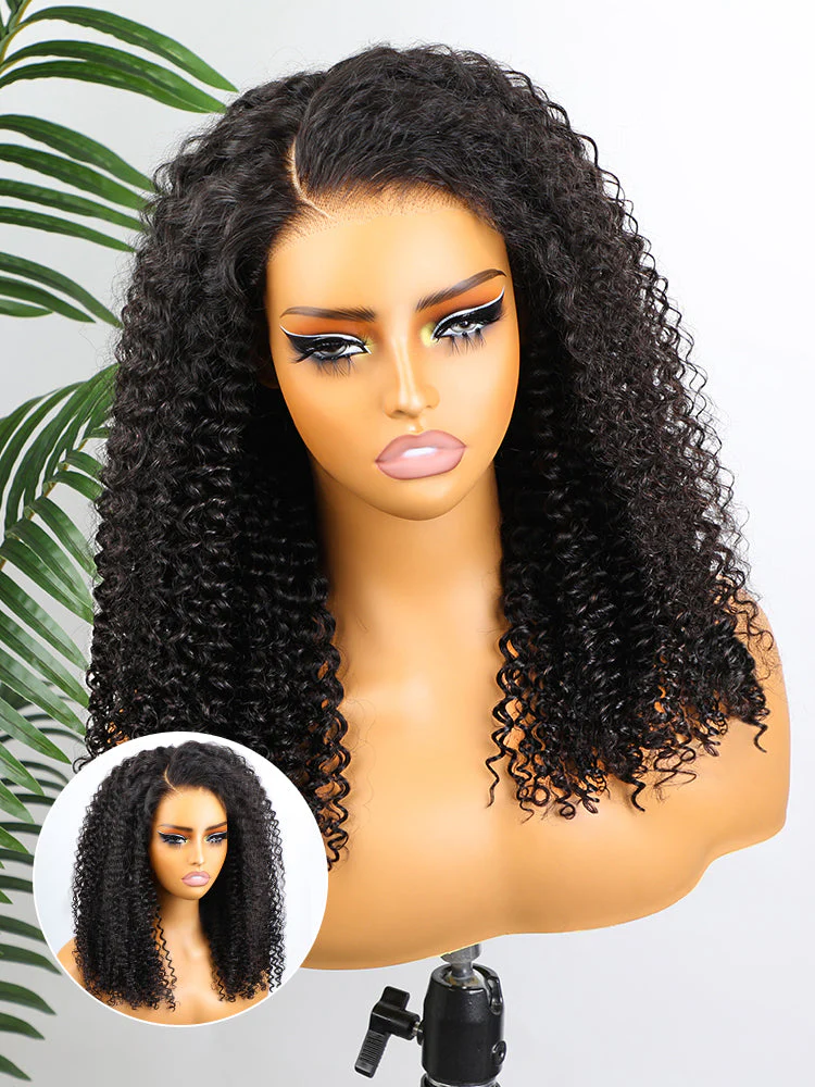 CurlyMe Pre Cut 13x4 HD Lace Kinky Curly Wear Go Glueless Wig Human Hair Wigs - Image 5