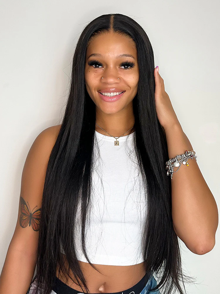 CurlyMe Pre-bleached Straight Hair Wear Go Glueless Wig Pre-cut HD Lace Pre-plucked - Image 11