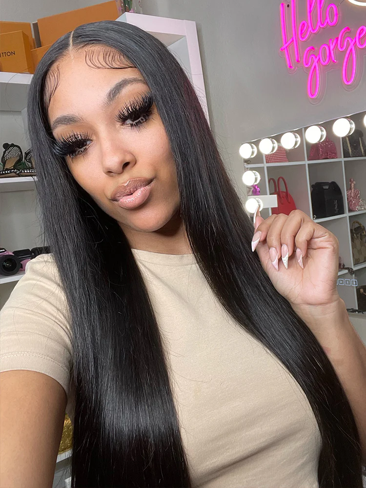 CurlyMe Pre-bleached Straight Hair Wear Go Glueless Wig Pre-cut HD Lace Pre-plucked - Image 12