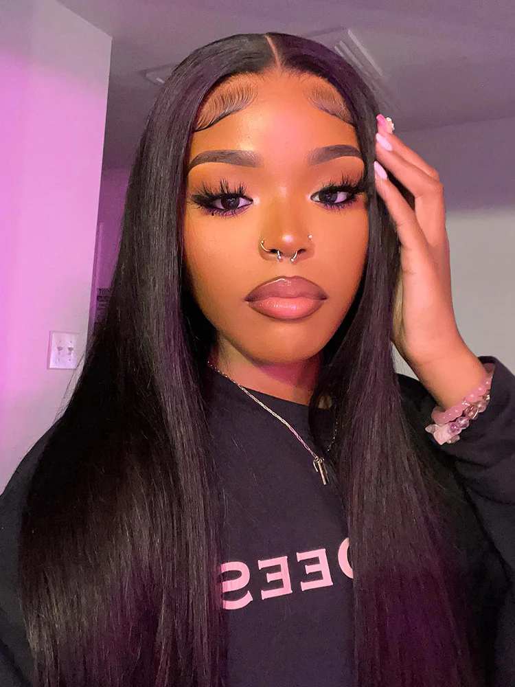 CurlyMe Pre-bleached Straight Hair Wear Go Glueless Wig Pre-cut HD Lace Pre-plucked - Image 13
