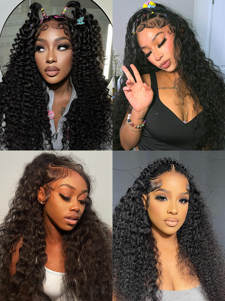 CurlyMe 360 Lace Wear Go Pre-Bleached Straight Human Hair Glueless Wigs Pre-Plucked Lace Front Wig - Image 12