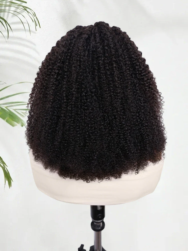 CurlyMe Pre-Braided Afro Kinky Curly 9x6 Pre-Cut Lace Wear Go Glueless Wig With Elastic Draw-string - Image 7