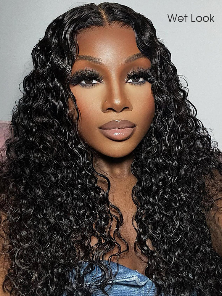 [Clearance Sale] Pre-bleached Water Wave Wear Go Glueless Pre-cut HD Lace Wig Pre-plucked - Image 4