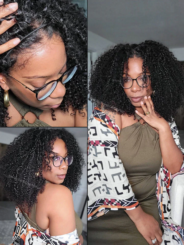 [Clearance Sale] Pre-style Finger Coily 250% Thick Curls Wear Go Glueless Wig Pre-cut HD Lace Wig Pre-plucked - Image 6