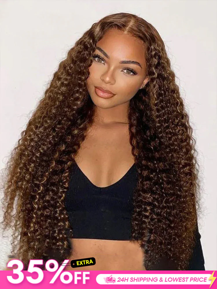 [Clearance Sale] Pre-cut Swiss Lace Water Wave Wear Go Highlights Ombre Hair Glueless Wig